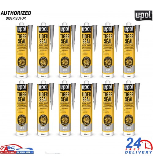 12x U-POL Tiger Seal Grey 310ml – PU Adhesive & Sealant Cartridges